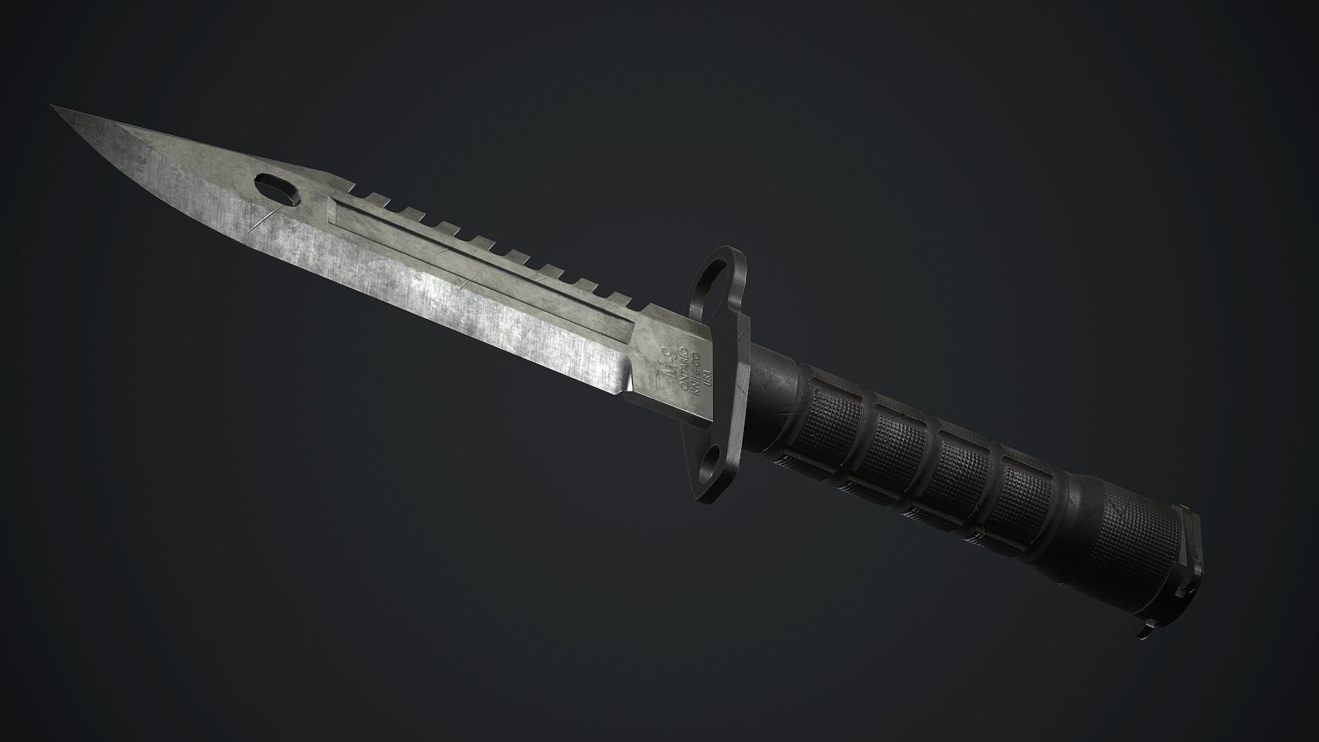 M9 Bayonet Knife PBR Game Ready Low-poly 3D model_6