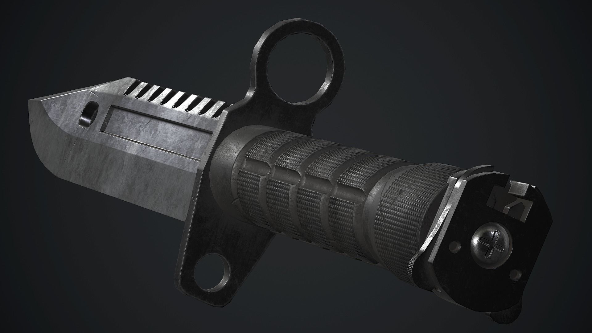 M9 Bayonet Knife PBR Game Ready Low-poly 3D model_11