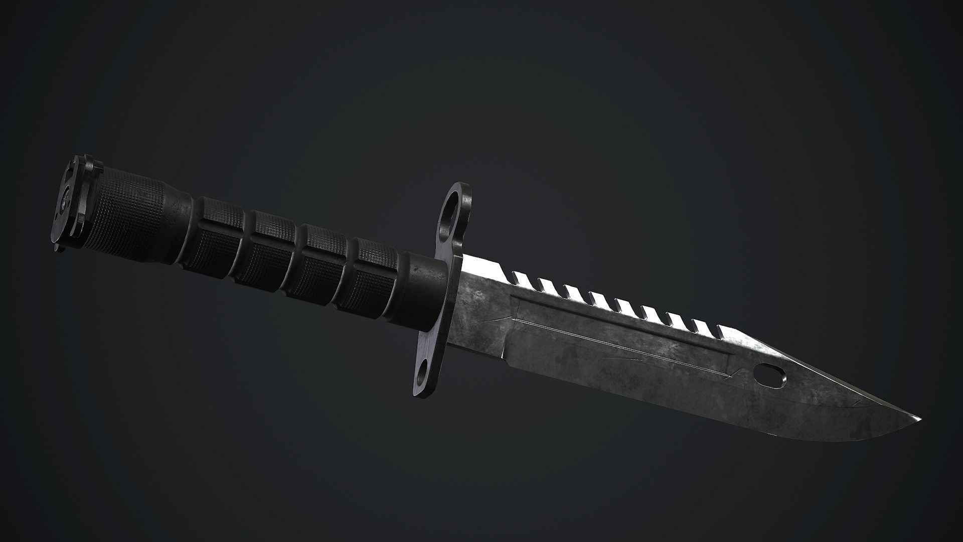 M9 Bayonet Knife PBR Game Ready Low-poly 3D model_10