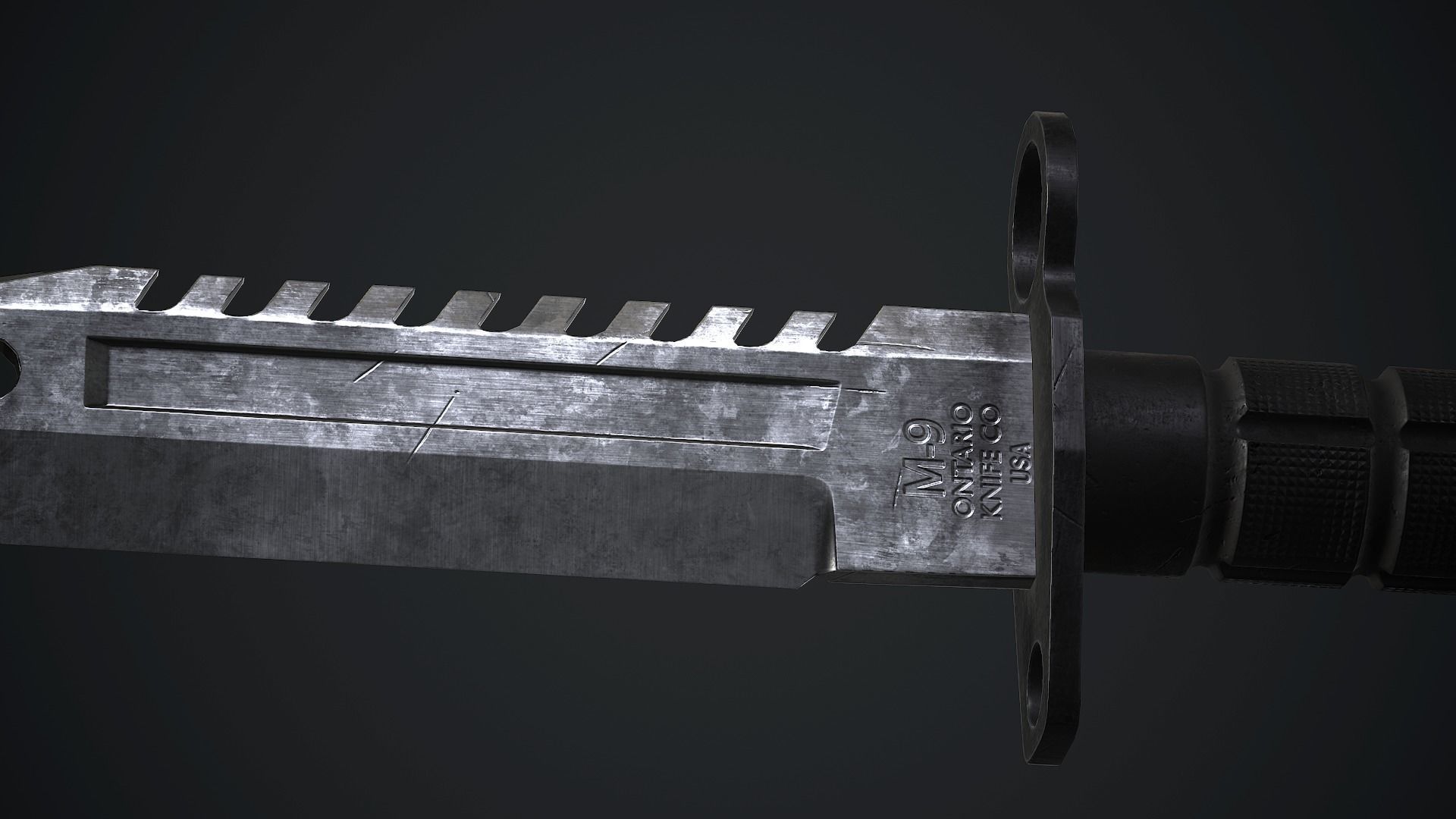 M9 Bayonet Knife PBR Game Ready Low-poly 3D model_22