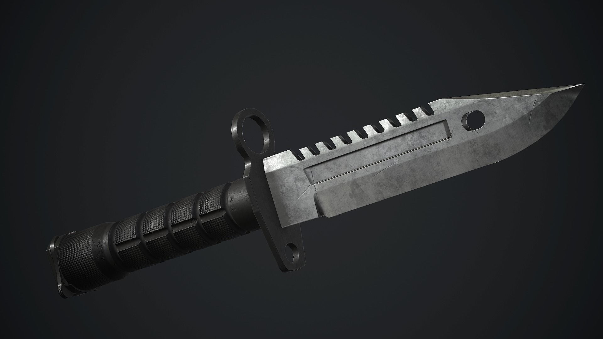 M9 Bayonet Knife PBR Game Ready Low-poly 3D model_18