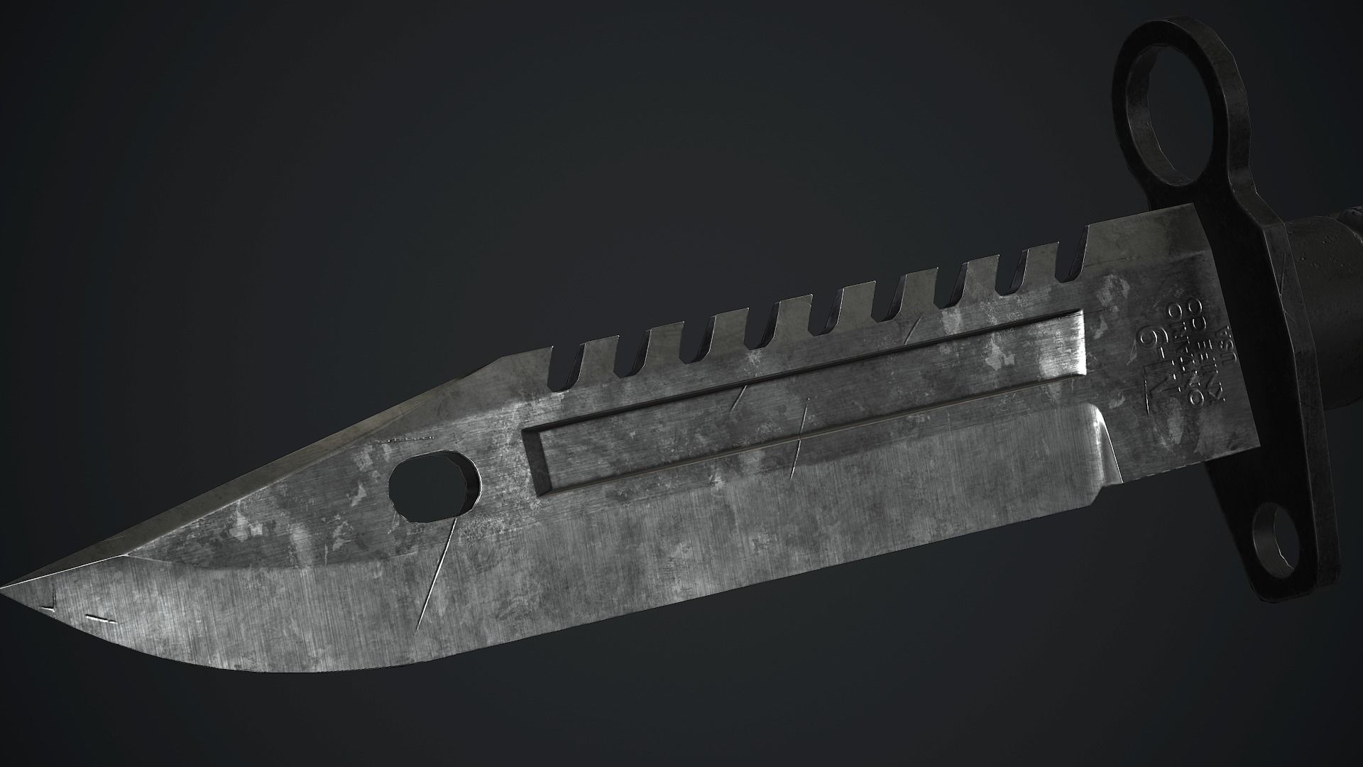 M9 Bayonet Knife PBR Game Ready Low-poly 3D model_17