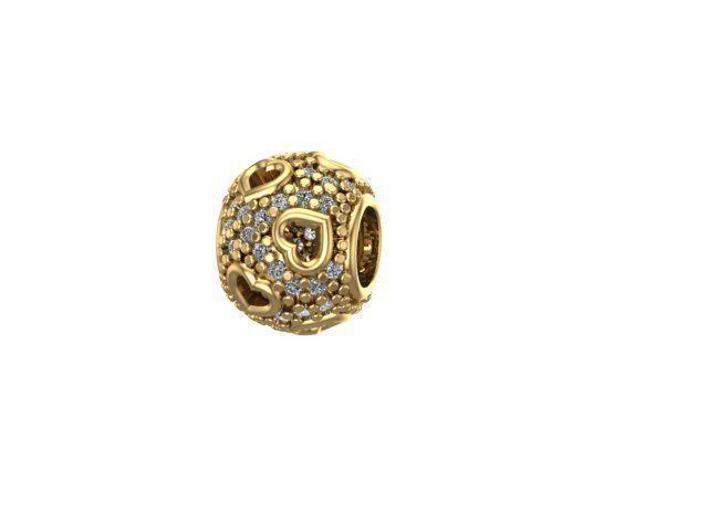 hearted charm ball 3D print model