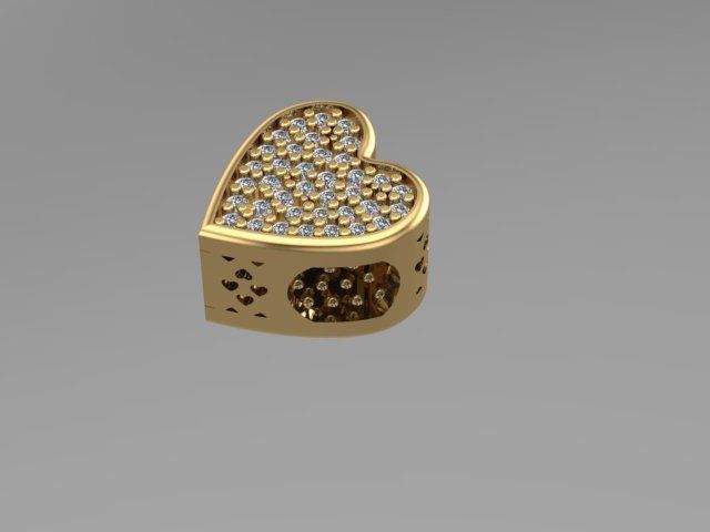 stoned heart charm ball 3D print model