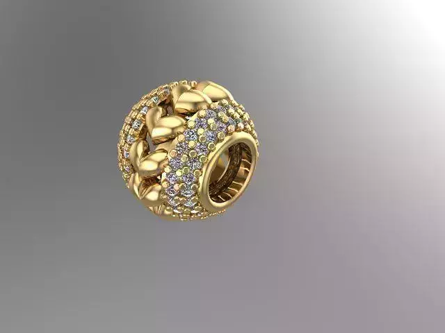 spinning heart charm ball 3D print model