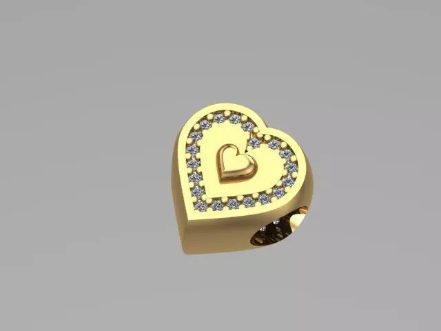 hearted charm ball 3D print model_0