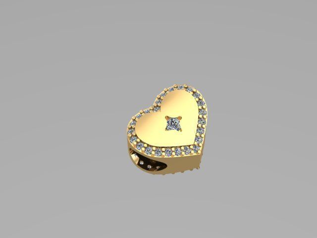 stoned heart charm ball 3D print model