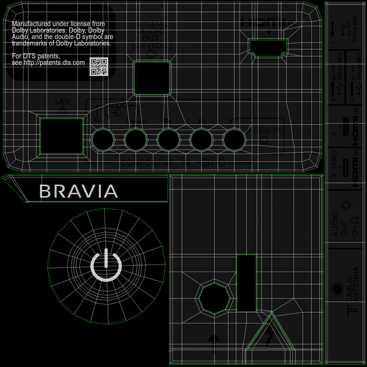 Sony TV X690E LED 4K Ultra HD 3D model_28