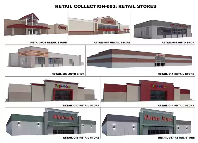 Retail Collection-003 Retail Stores 3D model