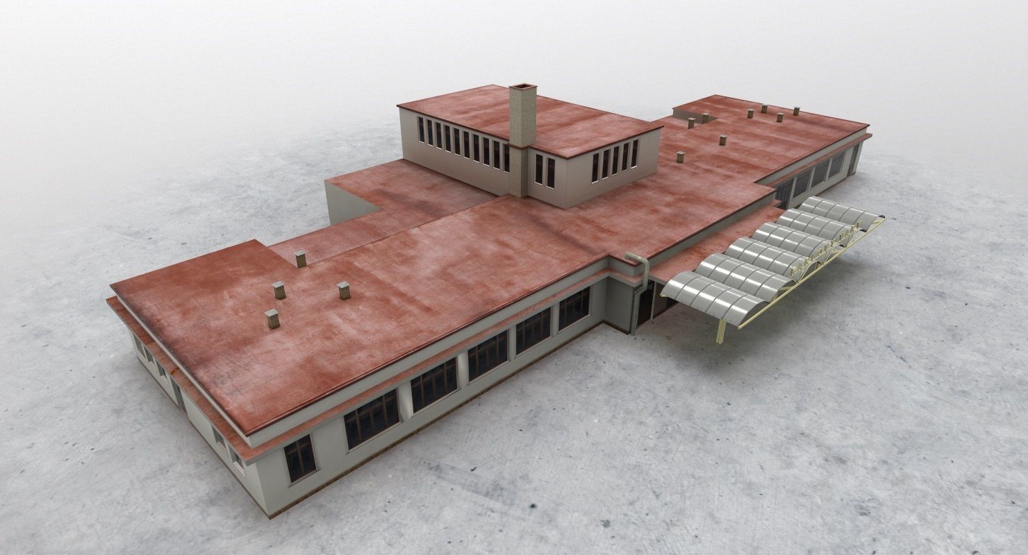 LKKV Old Terminal Low-poly 3D model_2