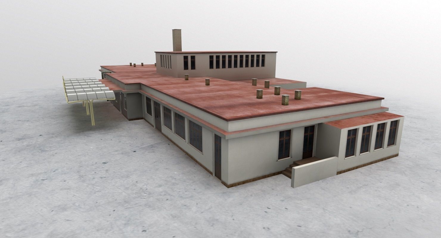 LKKV Old Terminal Low-poly 3D model_5