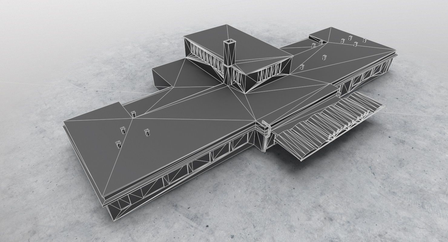 LKKV Old Terminal Low-poly 3D model_7