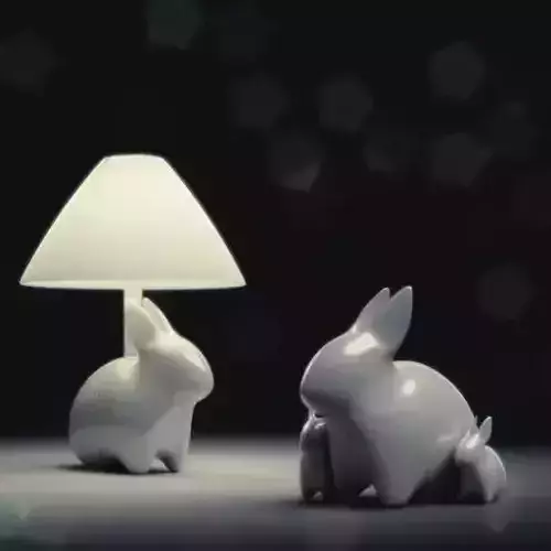 Porcelain Rabbit Table Lamp
