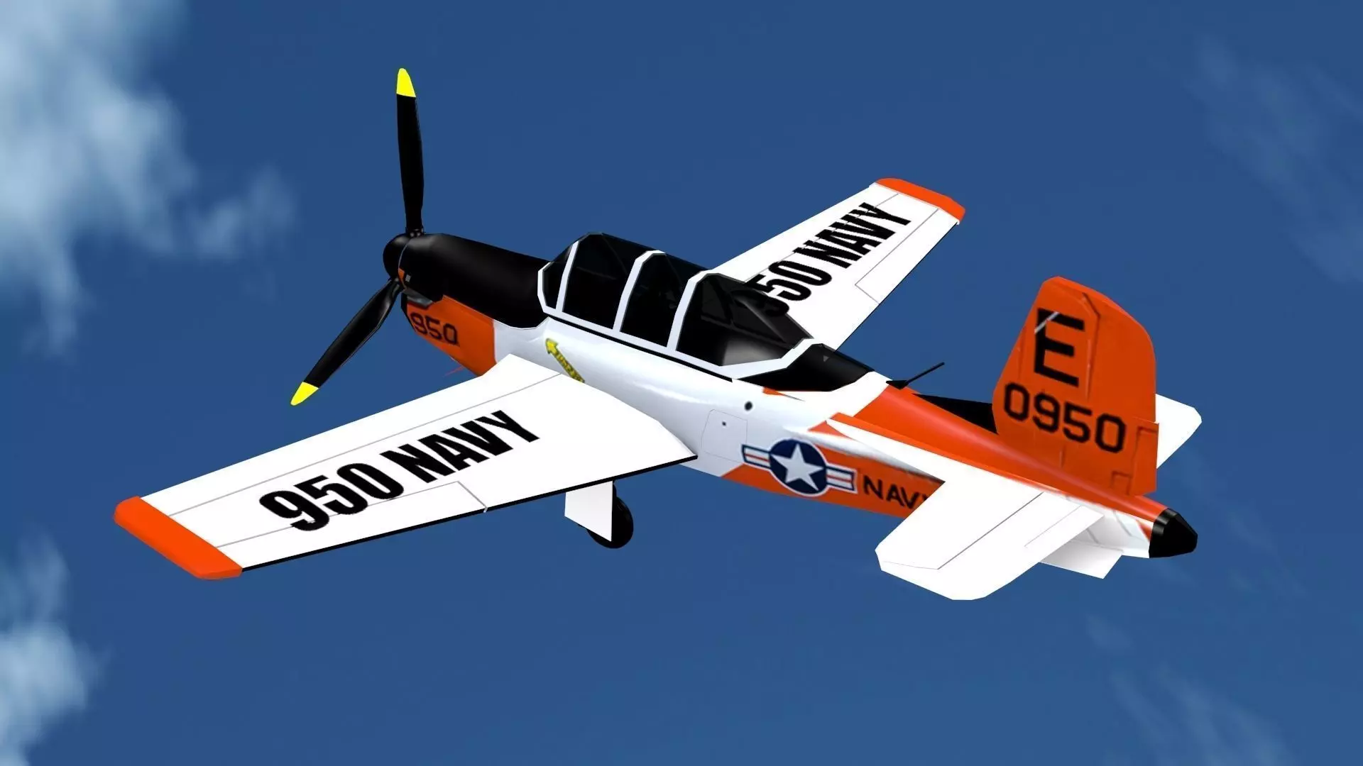 Beechcraft t 34c mentor Low-poly 3D model