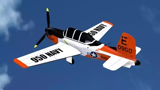 Beechcraft t 34c mentor Low-poly 3D model