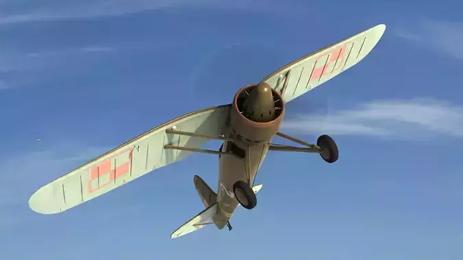 PZL P11c in Polish and Romanian colors 3D model