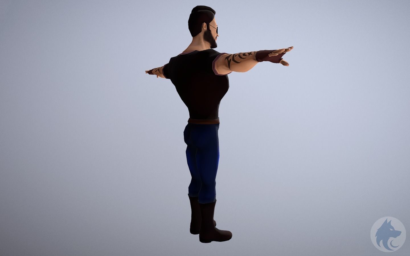 Character Model Jony Low-poly 3D model_3