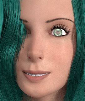 Bitty woman in silver dress Low-poly 3D model_1