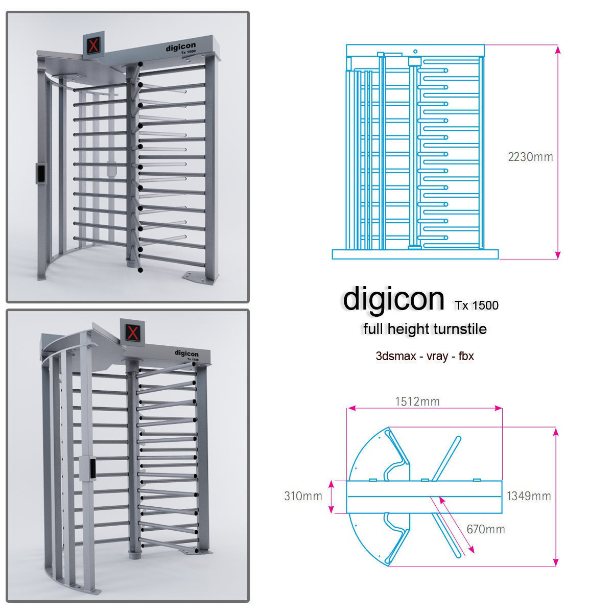 Digicon turnstile - So5  3D model_4