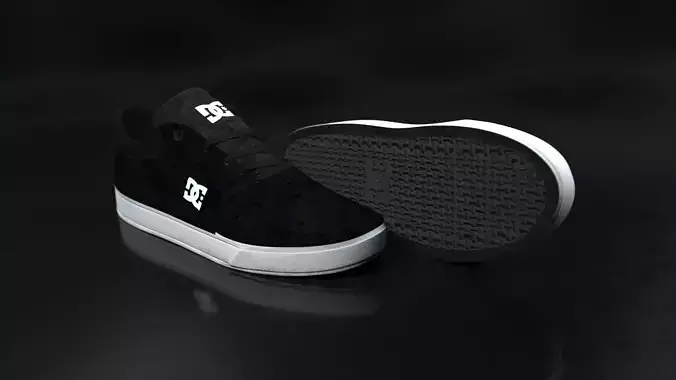 DC Shoes Crisis - Black Low-poly 3D model