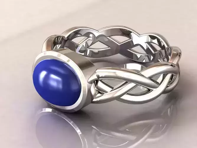 kengkod53 celtic ring with lapis lazuli