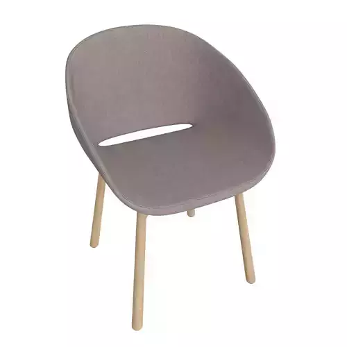 Chair with fabric and wooden legs