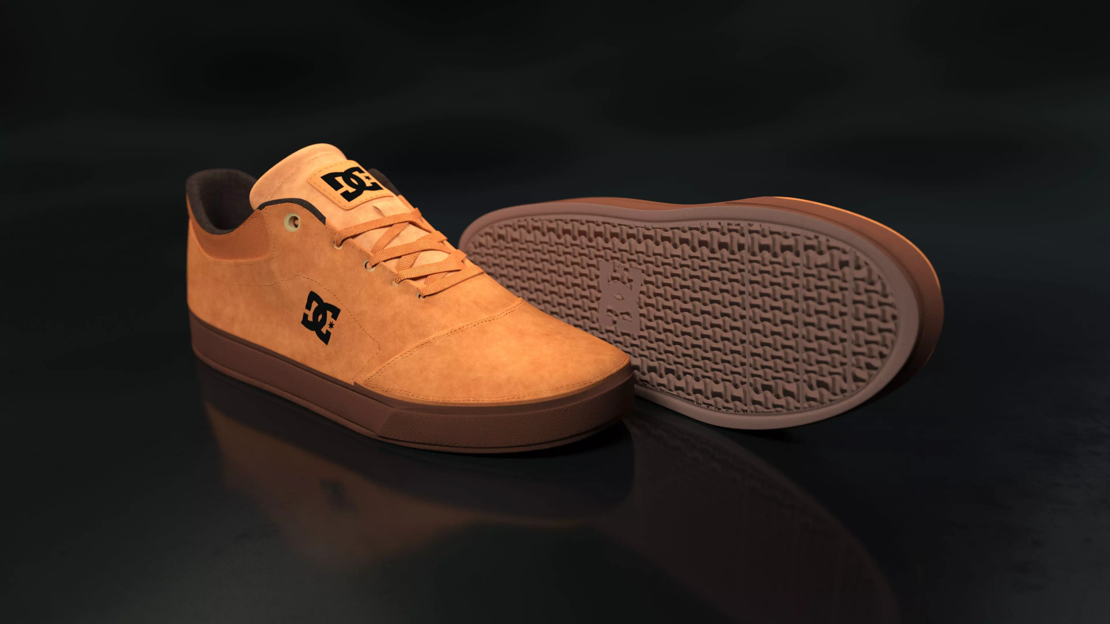 DC Shoes Crisis - Brown Low-poly 3D model