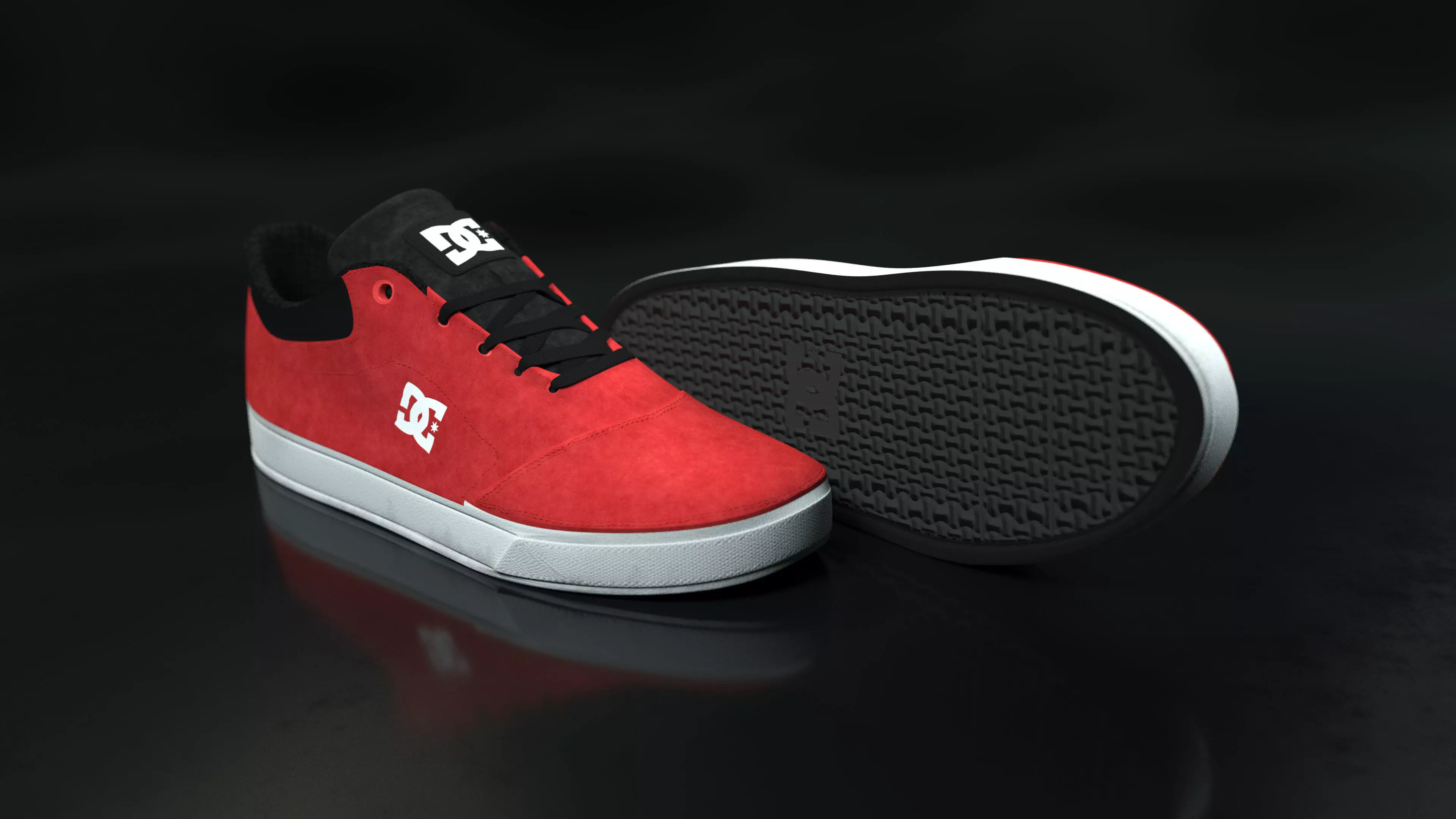DC Shoes Crisis - Red Low-poly 3D model