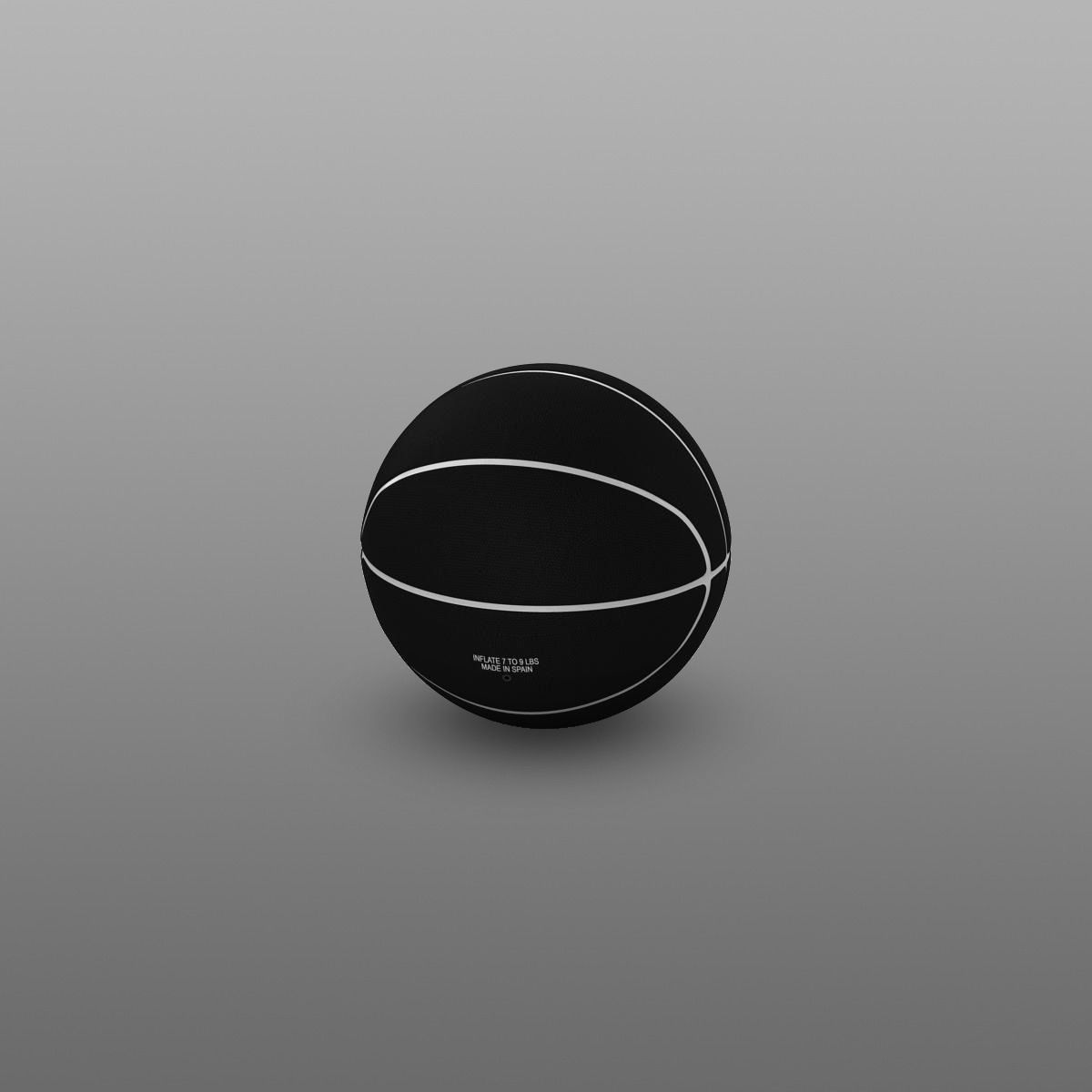 Black basketball ball Low-poly 3D model_6