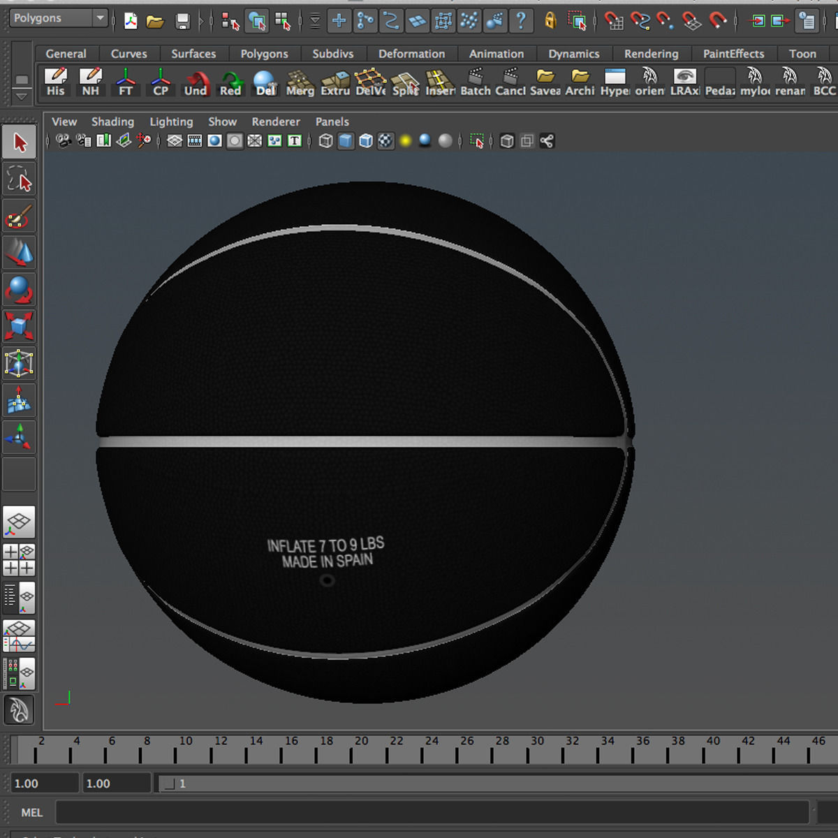 Black basketball ball Low-poly 3D model_8