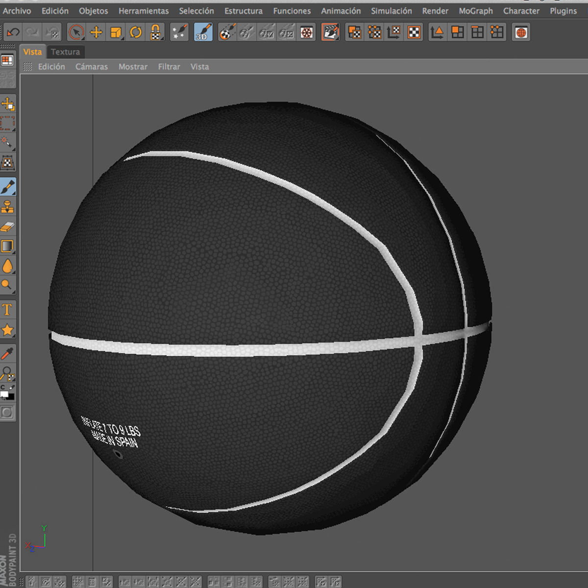 Black basketball ball Low-poly 3D model_10