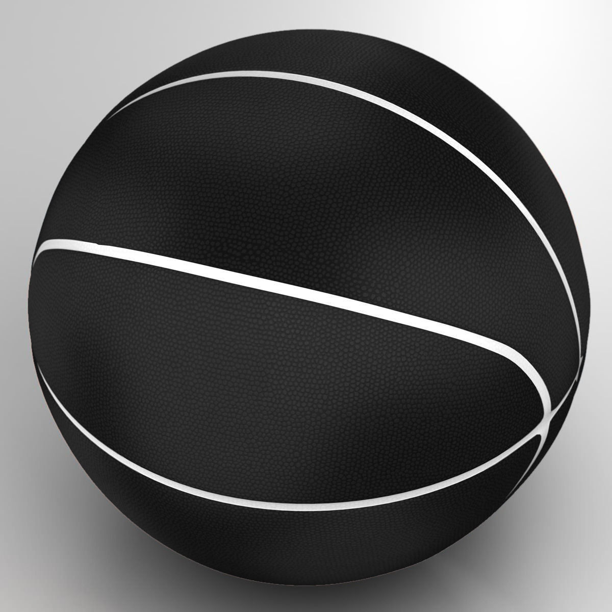 Black basketball ball Low-poly 3D model_1