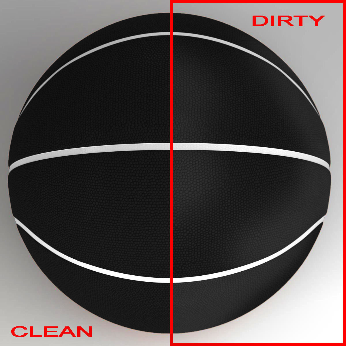 Black basketball ball Low-poly 3D model_3