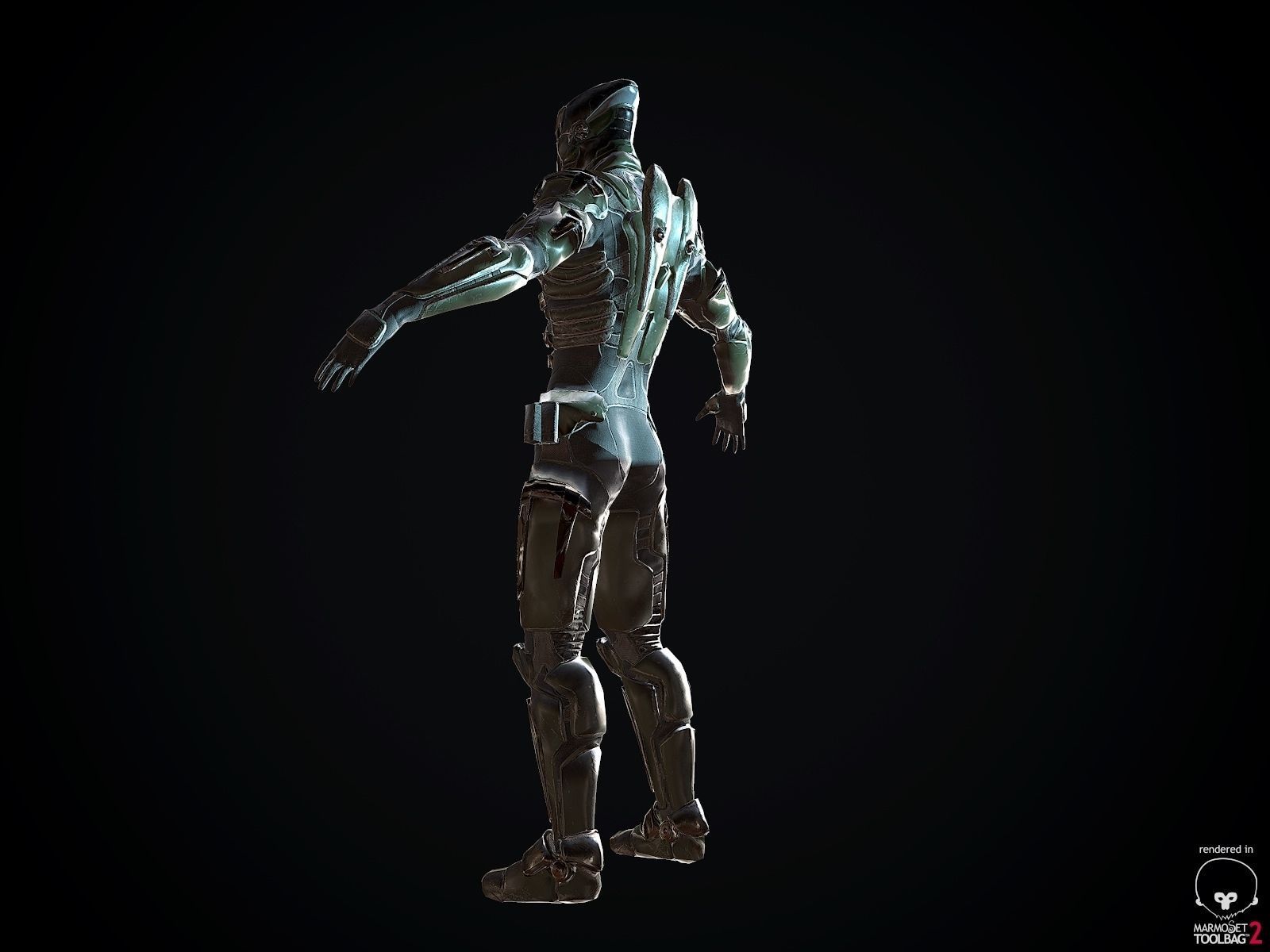 SciFi Soldier Low-poly 3D model_4