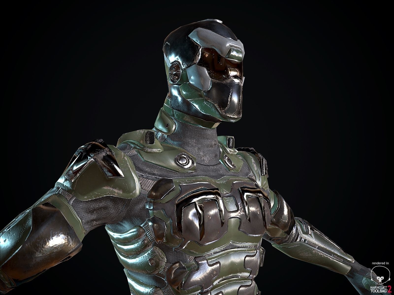 SciFi Soldier Low-poly 3D model_3