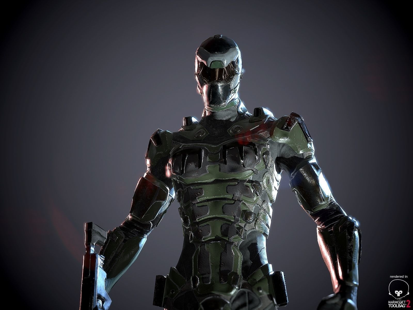 SciFi Soldier Low-poly 3D model_1