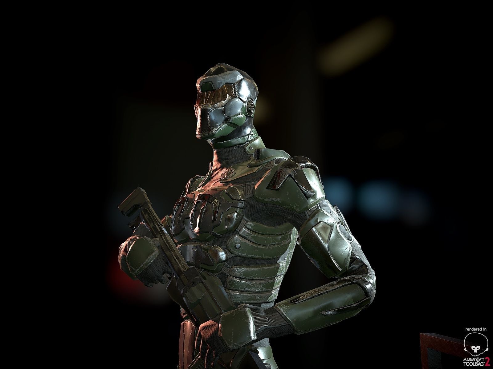 SciFi Soldier Low-poly 3D model_5