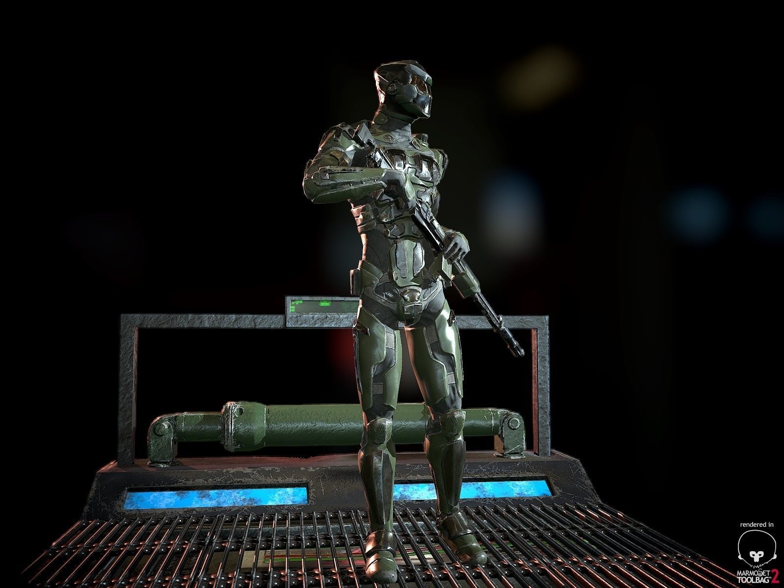 SciFi Soldier Low-poly 3D model_6