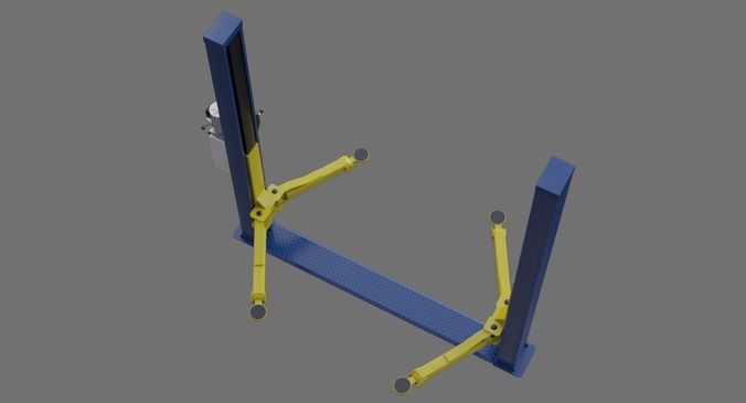 Two Post Lift 1A Low-poly 3D model 3