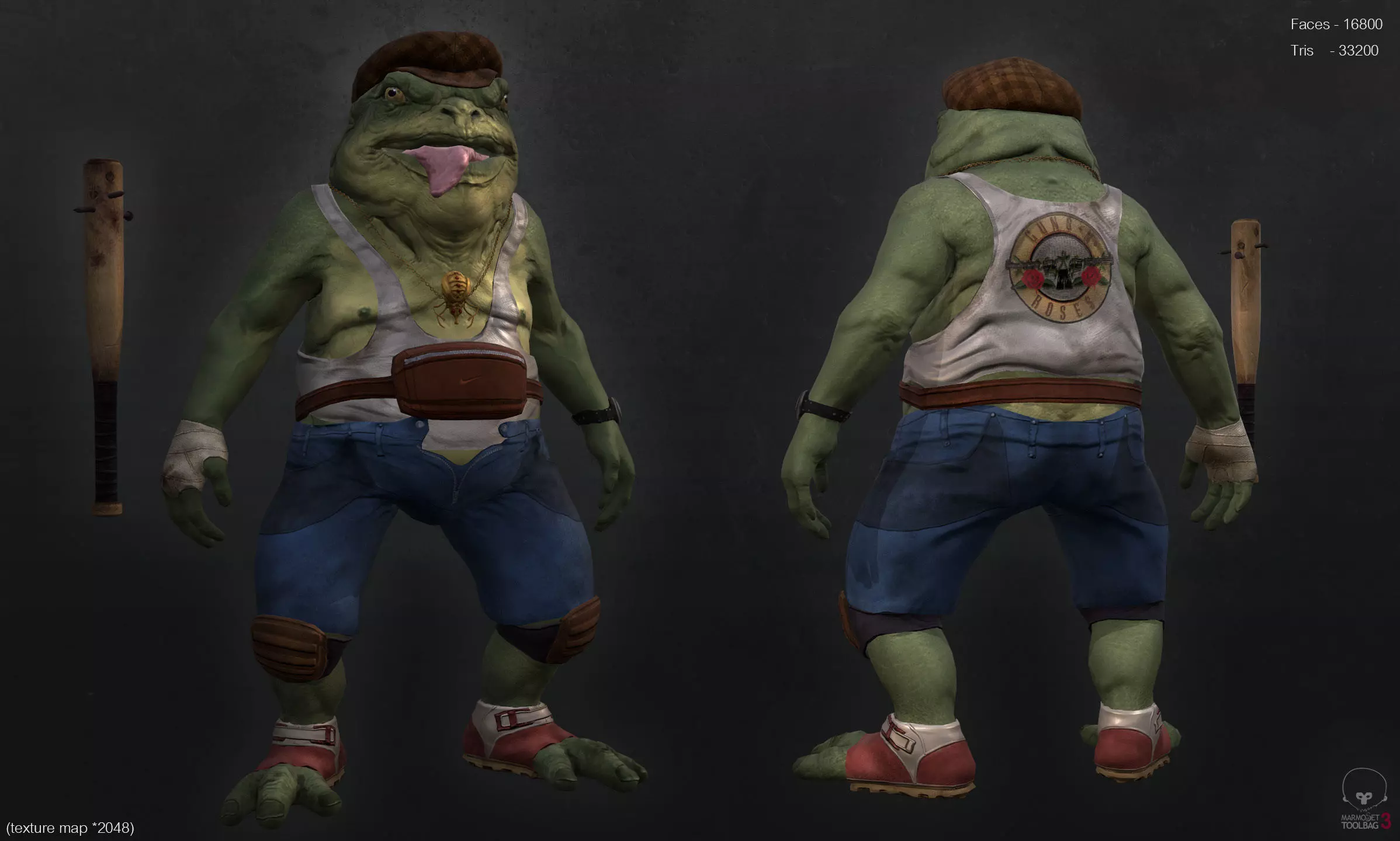 Toad low poly character model Low-poly 3D model