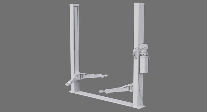 Two Post Lift 1B  Low-poly 3D model 7