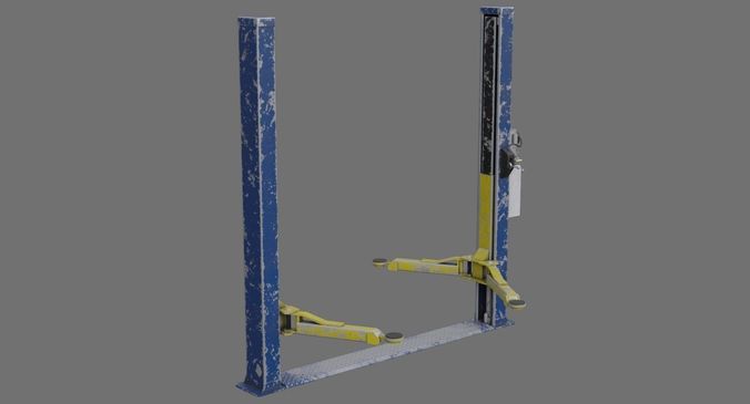 Two Post Lift 1B  Low-poly 3D model 2