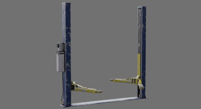 Two Post Lift 1B  Low-poly 3D model 4