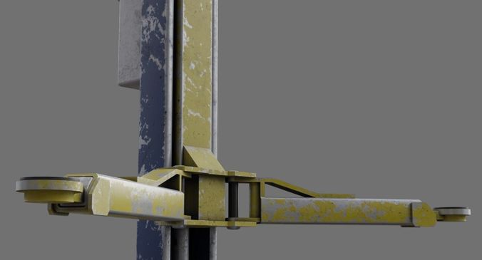 Two Post Lift 1B  Low-poly 3D model 6