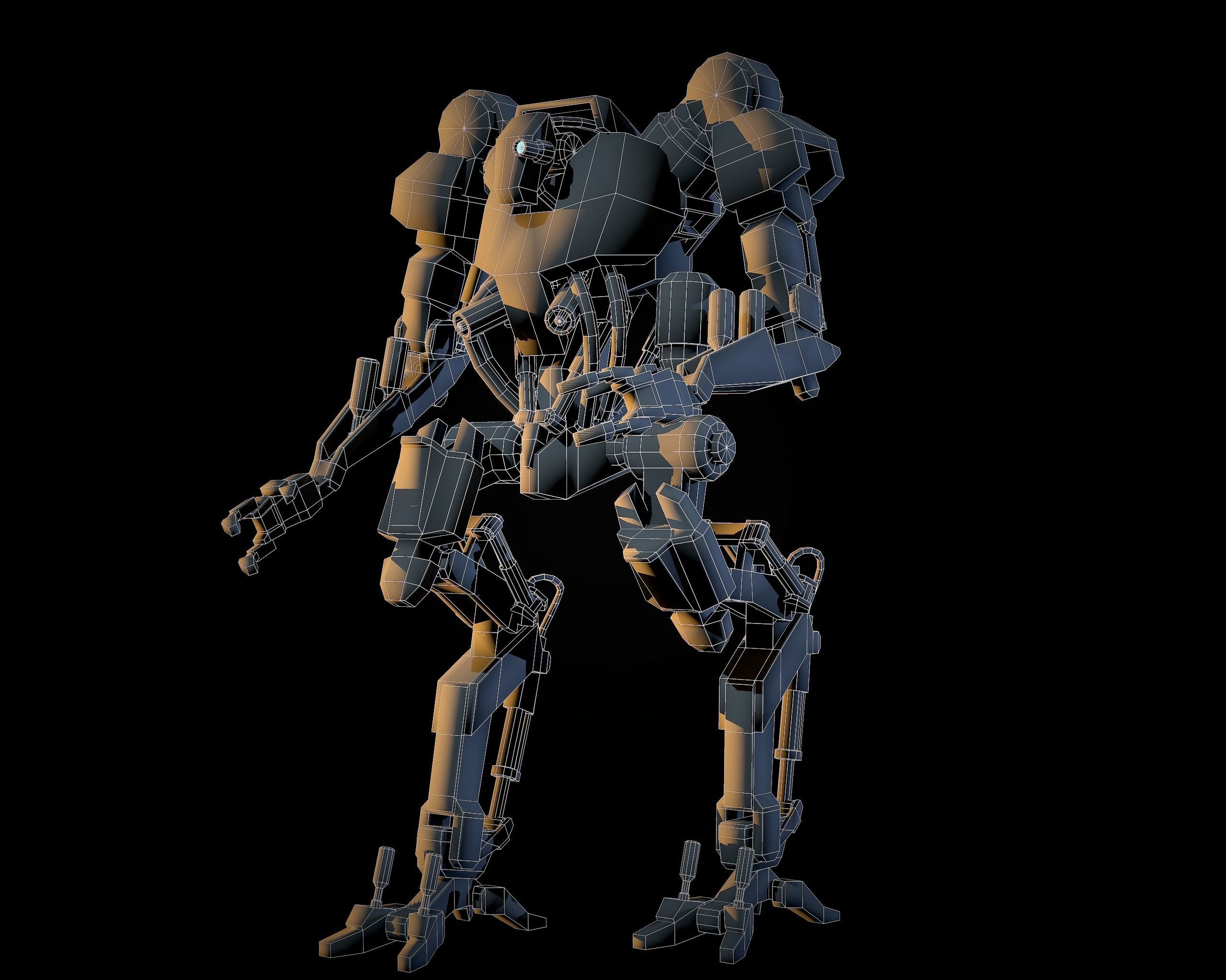 Industrial Mech Low-poly 3D model_3