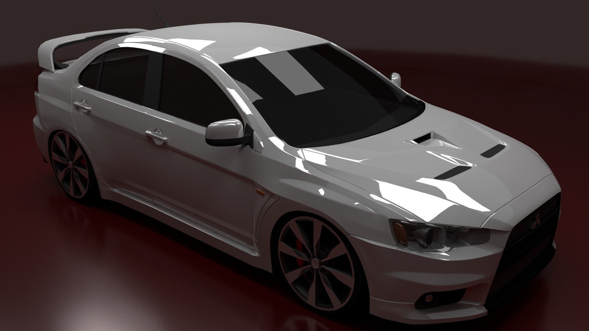 Mitsubishi Lancer Evolution X Free 3D model_4