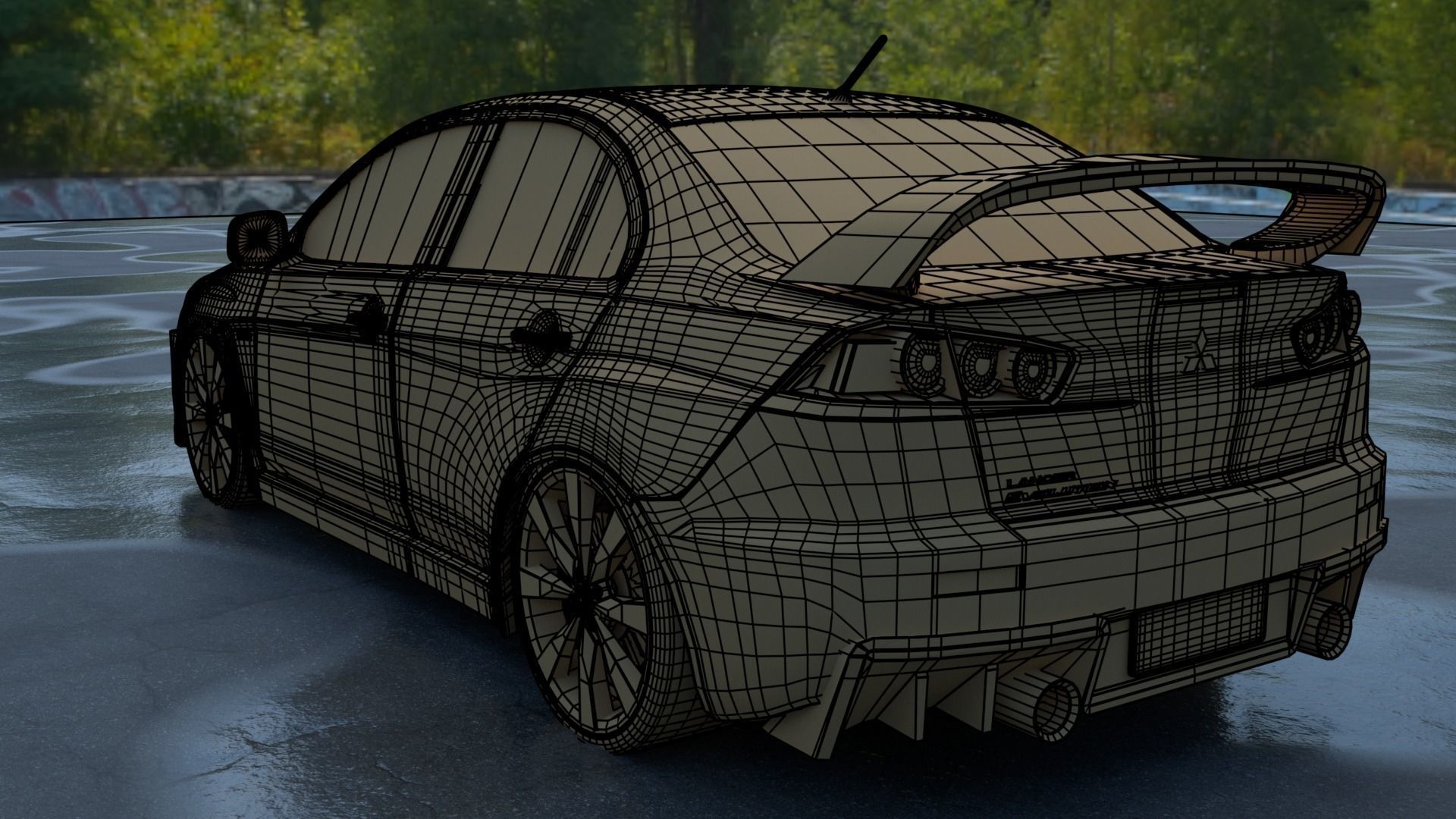 Mitsubishi Lancer Evolution X Free 3D model_13