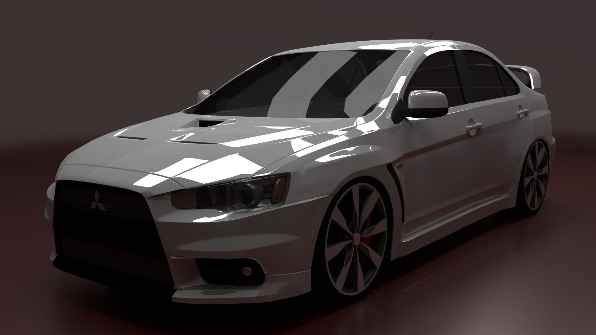 Mitsubishi Lancer Evolution X Free 3D model_2
