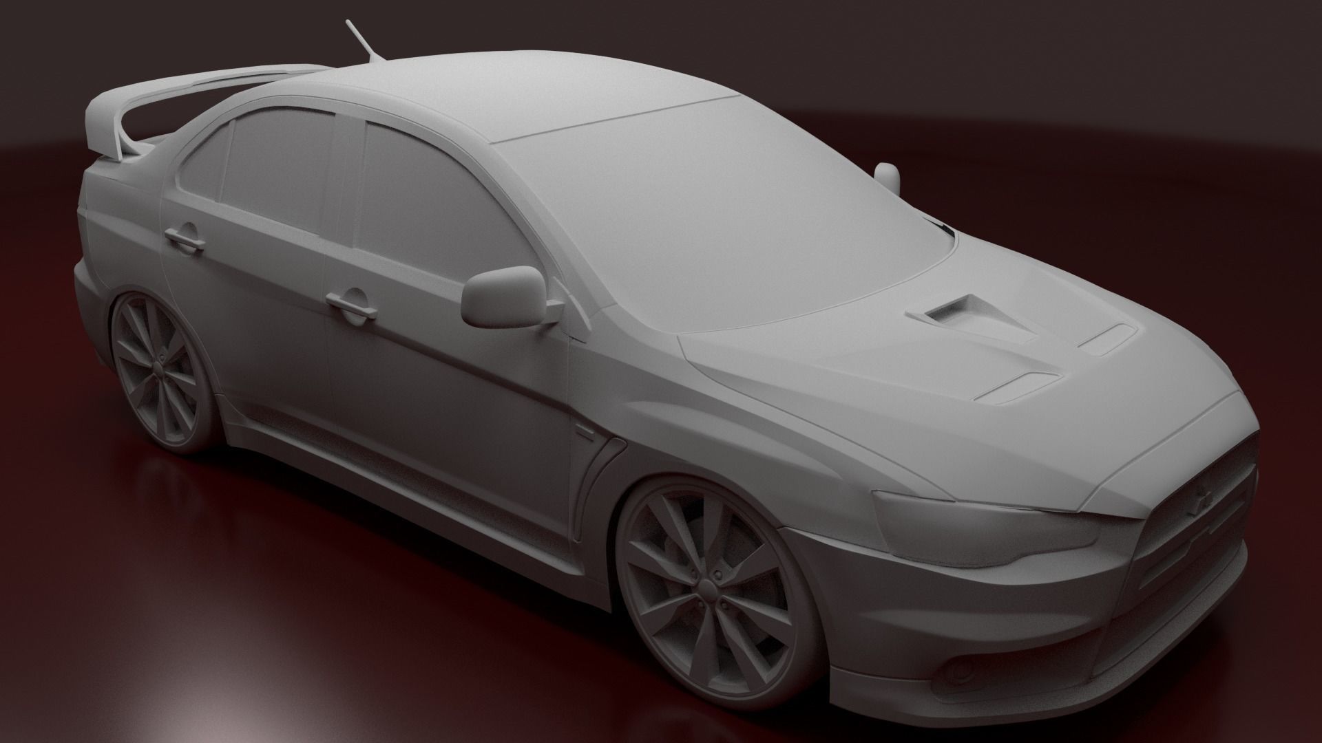 Mitsubishi Lancer Evolution X Free 3D model_5