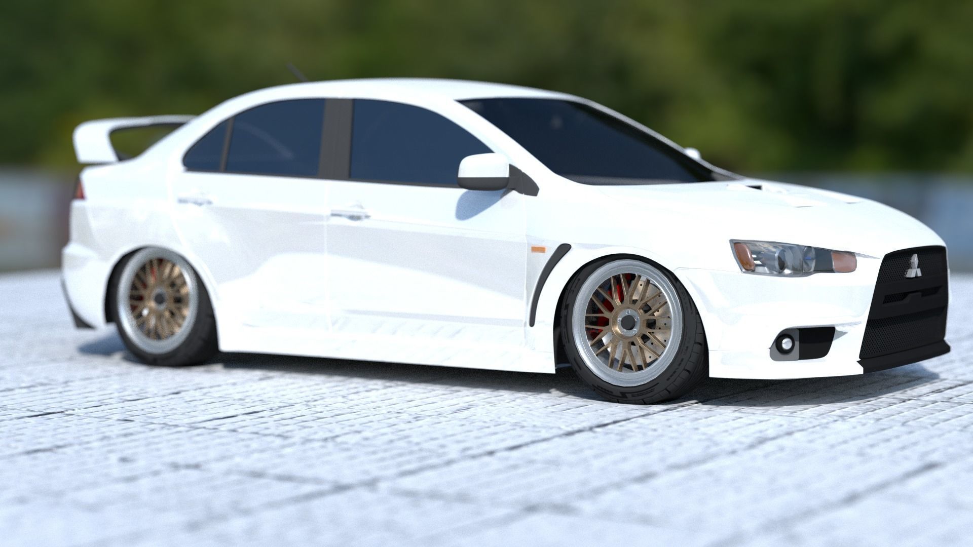 Mitsubishi Lancer Evolution X Free 3D model_12